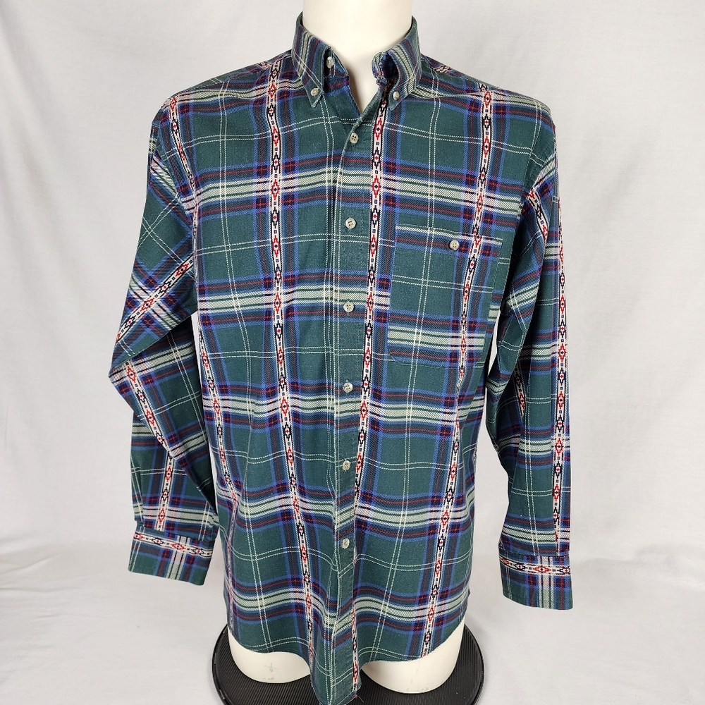 Wrangler X-Long Tails Plaid Western Shirt (L)